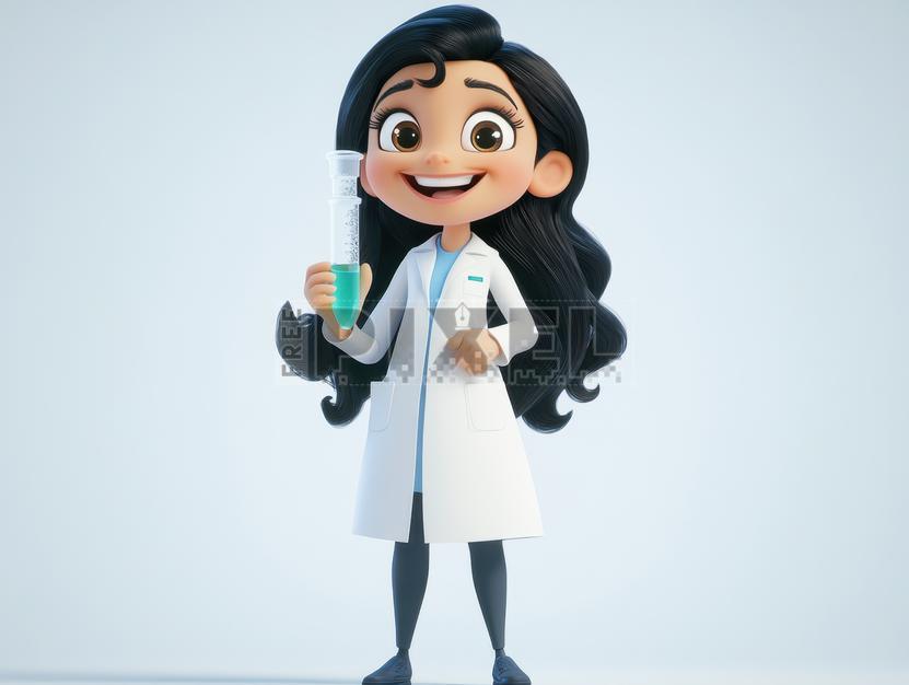 Cartoon Scientist Girl