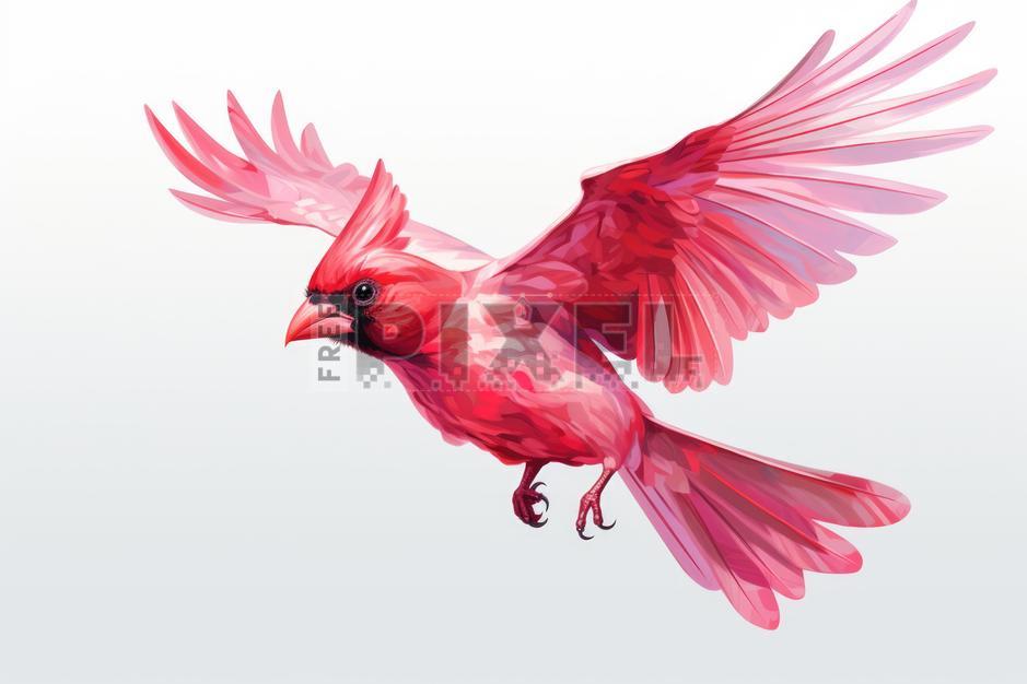 Cardinal Flying Illustration
