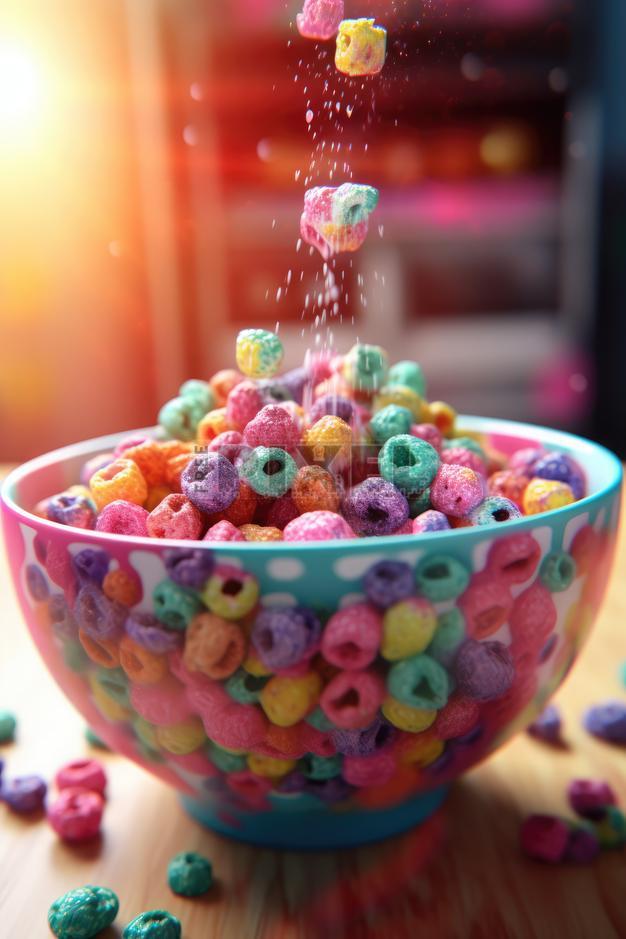 Bowl Of Colorful Cereal