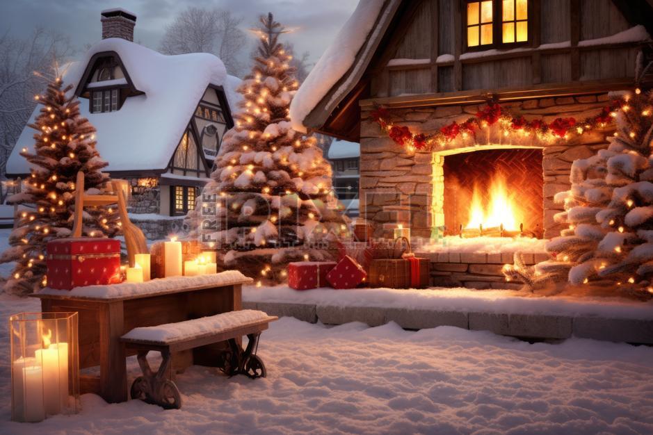 Fire Log Cabin Christmas Tree
