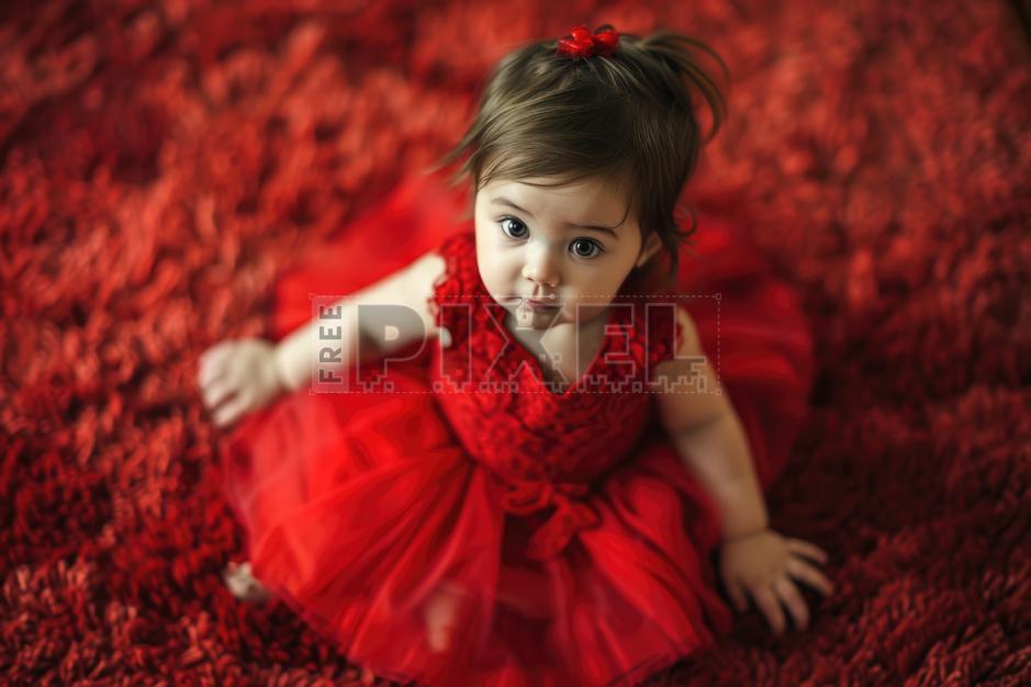 red dress baby Red Ombre Birthday Baby Girl Dress, Flower Girl Dress With Train, Prom Ball Gown, Tutu Multilayered Toddler Dress, Special Occasion Outfit