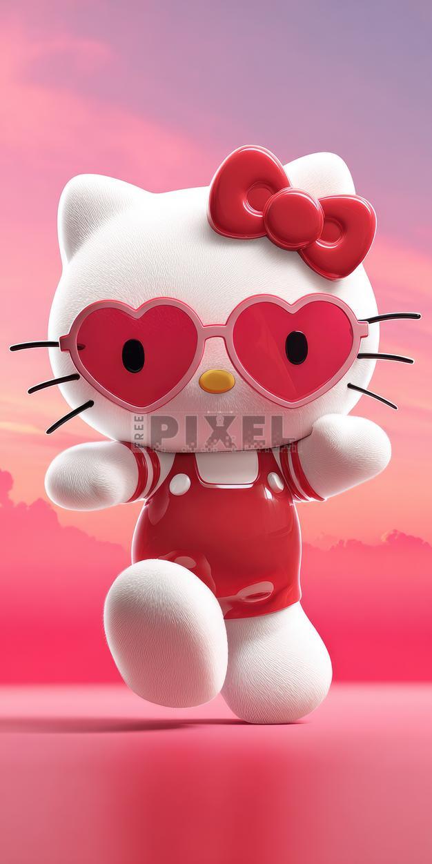 Hello Kitty With Pink Head Bow Hd Hello Kitty Wallpapers 675x1200