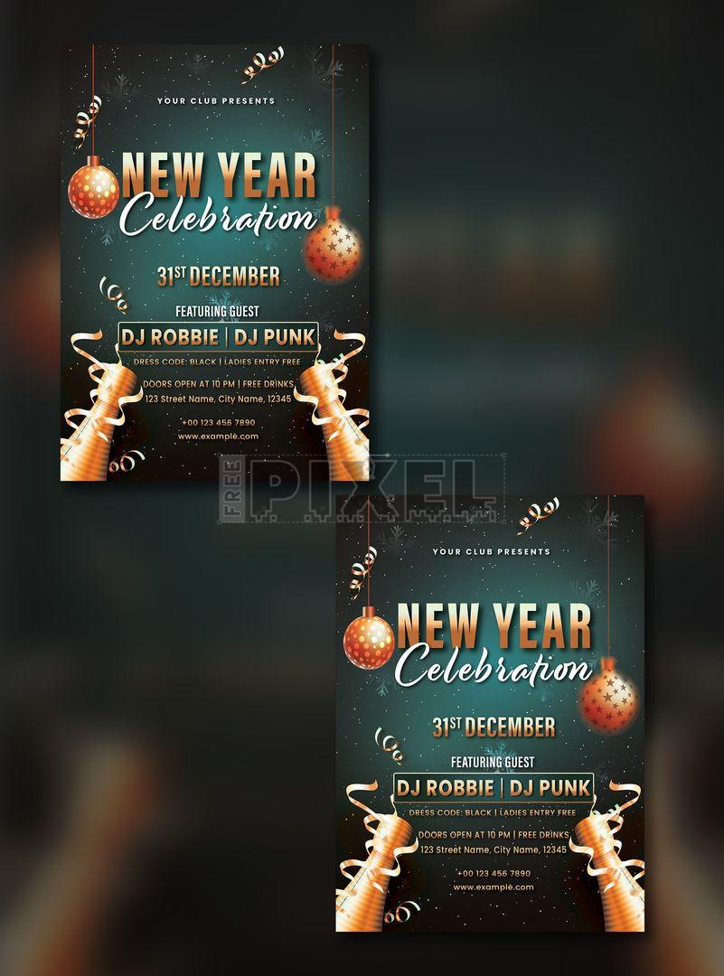 Free Templates - Editable AI Template | New Year Celebration Poster ...