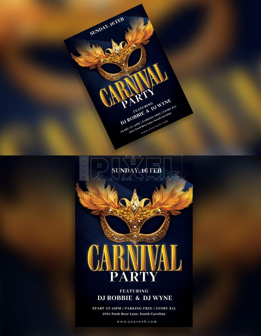 Free Templates - Editable PSD Template | Editable Carnival Party Flyer ...