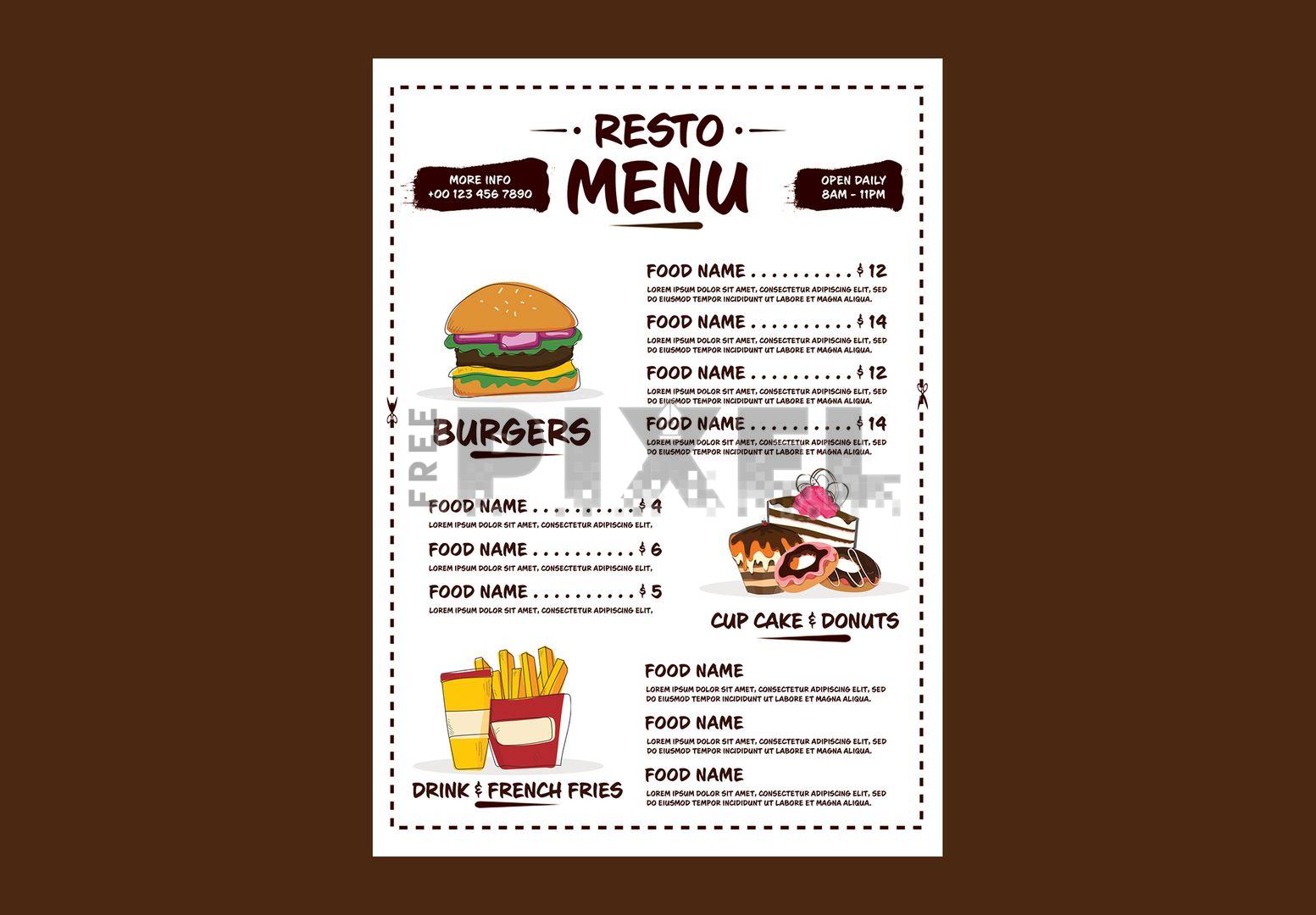 Free Templates - Editable PSD Template | Restaurant Menu Card Design ...