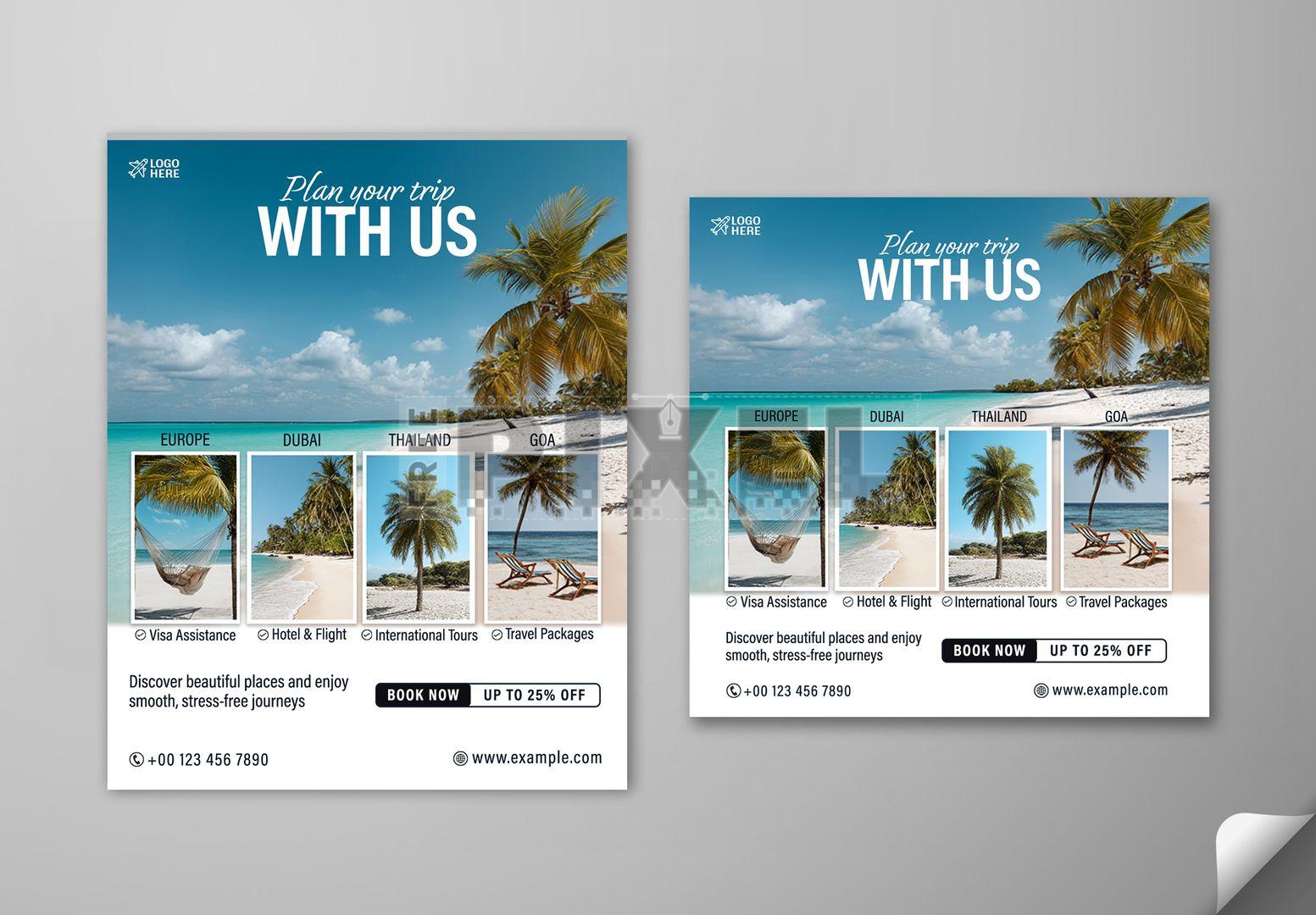 Free Templates - Editable PSD Template | Travel Booking Promotion ...