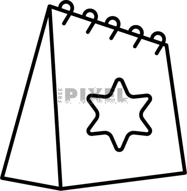 Free Icons - Flat Style Desk Calendar Icon In Black Outline. | FreePixel.com