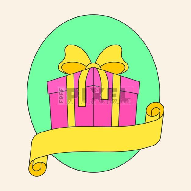 Gift Ribbon Vector Yellow
