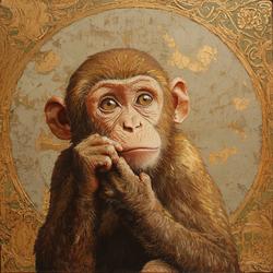 Similar Images Like A Monkey With A Contemplative Expression, Its Hands ...