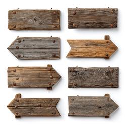 Similar Images Like A Collection Of Nine Wooden Arrow Signs, Each With ...