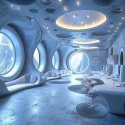 Similar Images Like A Futuristic Interior Design With A Predominantly ...